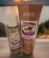 Victoria's Secret Pink Toasty Vanilla Fragrance Mist Body Spray  Lotion 2x Lot