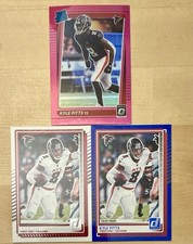 Kyle Pitts 3 Card Lot Optic Pink Rated Rookie Donruss Press Proof Blue Falcons