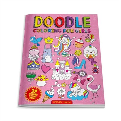 Doodle Coloring For Kids Pink Edition by Wonder House Books (Paperback Book)