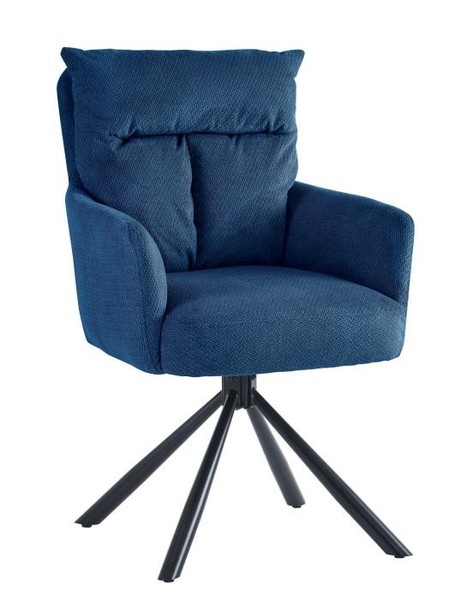 Polsterstuhl Esszimmerstuhl Stuhl Wohnzimmerstuhl Drehbar 1VPE Blau Schwarz-image