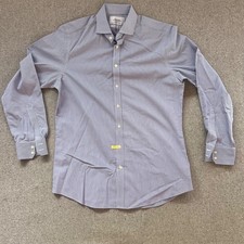 Charles Tyrwhitt Dress Shirt Mens 16.5/36 White Blue Stripes Super Slim Fit