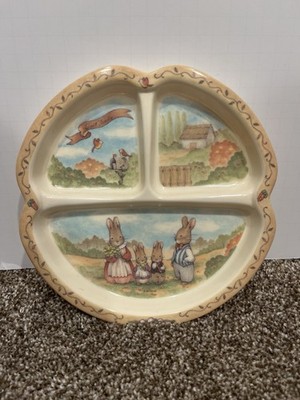 Vintage Peter Rabbit Cottontail Melamine Plastic Divided Plate By Peco