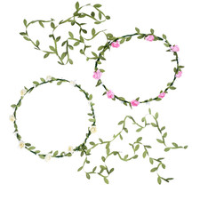 2Pcs Fashion for Bohemian Style Wedding Bride Bridal Headdress Floral Flower Gar