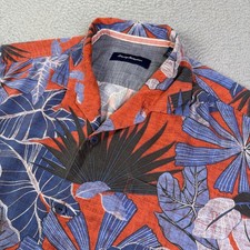 Tommy Bahama Shirt Mens XL Multicolor Floral Silk Hawaiian Tropical Button