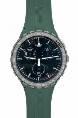   Brand New   Swatch Primarily Green SUSG407 Chronograph Watch 42mm