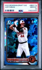 2022 BOWMAN DRAFT CHROME SAPPHIRE EDITION #BDC114 JUD FABIAN PSA 10