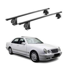 Stahl Dachtr&auml;ger f&uuml;r Mercedes E Klasse W210 1996-2002 T&Uuml;V 75 kg 2tlg Schwarz