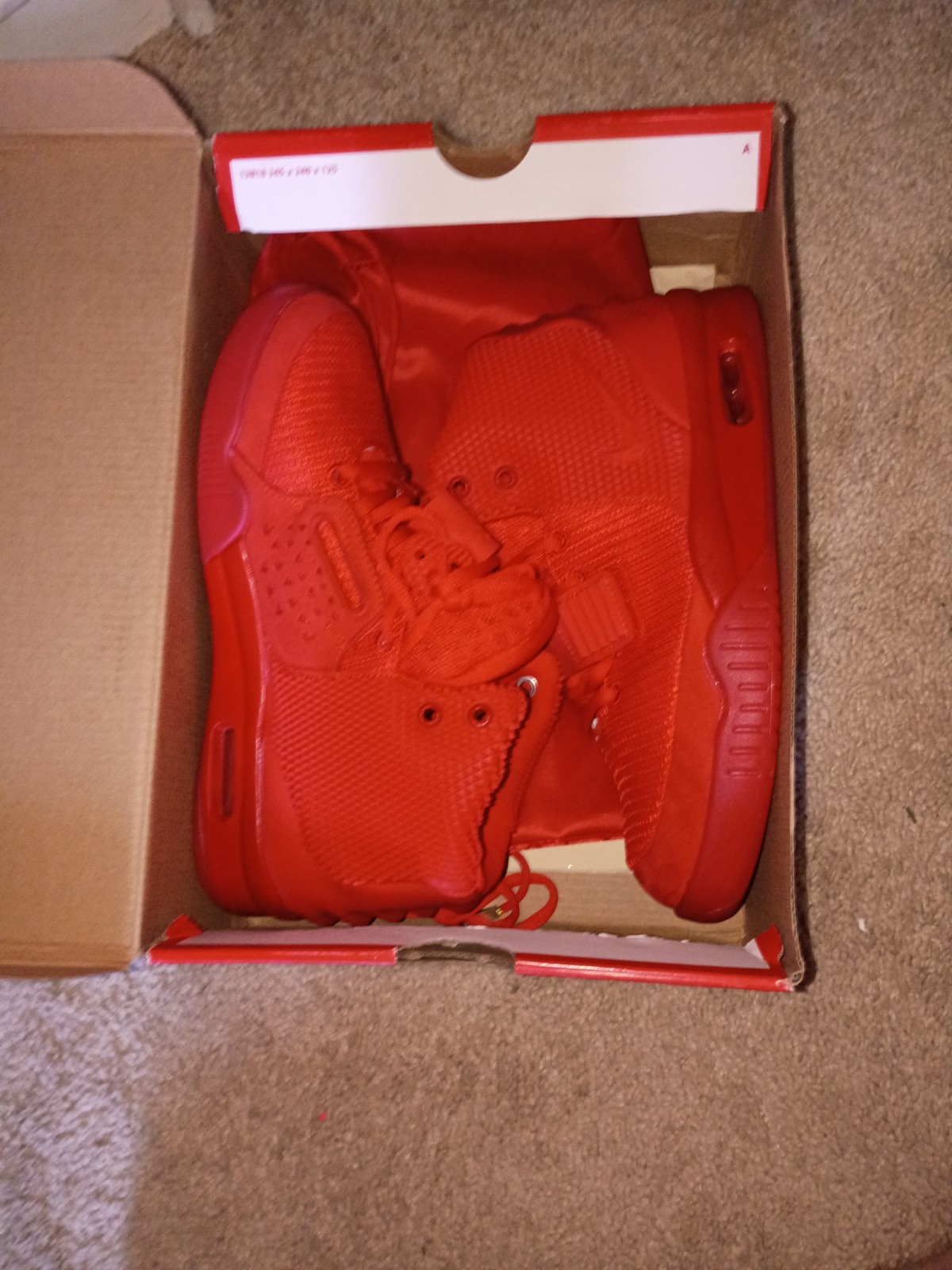 Footwear® Nike Air Yeezy Red Rogue Red October All Red Everything. Size: 7 thumbnail 2