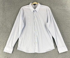 James Perse Matte Poplin Dress Shirt Mens Medium Blue Long Sleeve Made in Italy