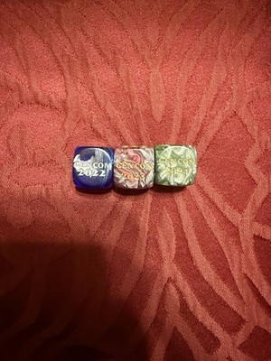 3 Gen Con D6 Die Lot- Crystal Caste Dice Promo GenCon 2022-2024