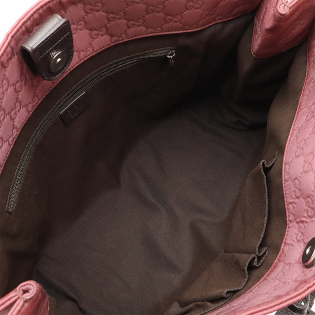 GUCCI GG Nylon Tote Bag Pink/Dark Brown Leather Used AB Condition thumbnail 6