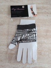 Black Distressed Net Fingerless Gloves By Leg Avenue  2108 Brand New