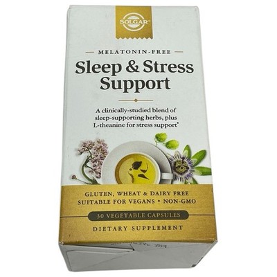 Sleep & Stress Support, 30 Veggie Capsules- Melatonin, Gluten, Wheat, Dairy Free
