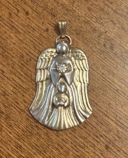 VINTAGE GORHAM STERLING SILVER GUARDIAN ANGEL PENDANT PRAYER ON REVERSE