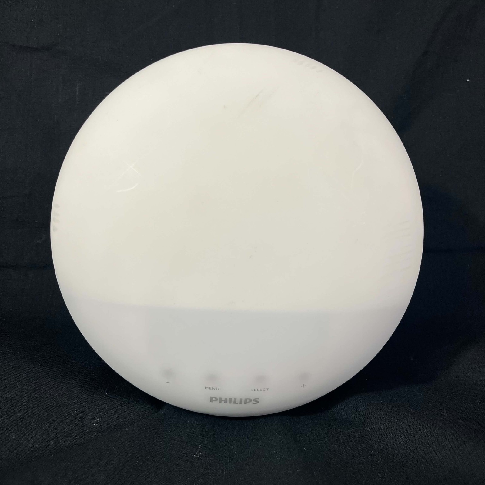 PHILIPS ROUND HF3510 SUNRISE ALARM CLOCK RADIO "NO POWER ADAPTER" WORKS