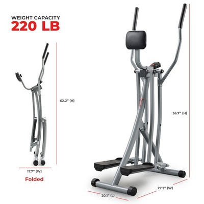 Air Walk Cross Trainer Elliptical 30'' Stride Full Body Glide Ski Motion Foldable
