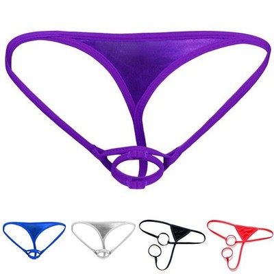 Herren Tanga Unterwäsche mit Knopföffnung und Loch Design G String bequem