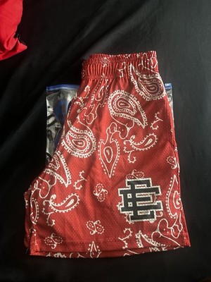 NEW Eric Emanuel EE Basic Shorts Red Paisley (SS23) Size Medium AUTHENTIC