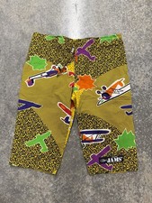 VINTAGE ORIGINAL JAMS WIDE LEG SHORTS SZ M WILD AIRPLANE PATTERN PANTS