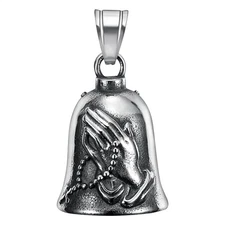 Praying Hands Guardian Bell Motorcycle Luck Gremlin Ride Motorcycle Lucky Bell