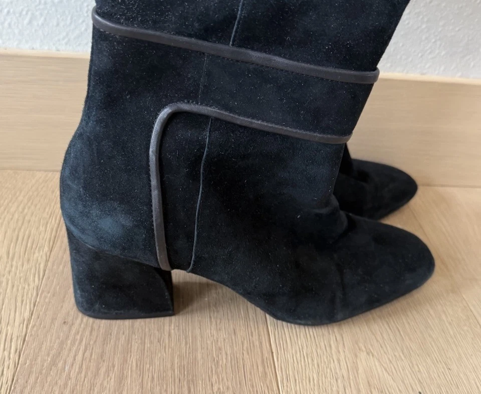 Botas Donald J Pliner negras de gamuza tacón alto hasta la rodilla para mujer talla 9,5 Goa Foto 3 de 4