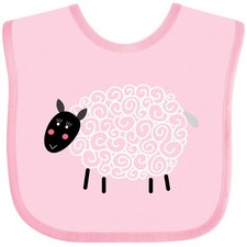 Inktastic Sheep Curly Wool Lamb Cute Baby Bib Animals Farm Kids Childs Nursery