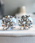 12 Ct Round-Cut EF/VS1 Lab Grown Diamond Solitaire Stud Earring 14K White Gold — photo 4