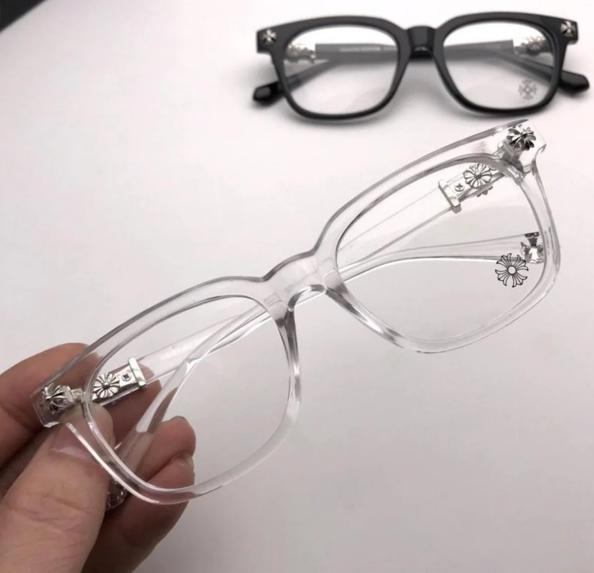 Chrome Heart Glasses Unisex Bold Fashion Light Blocking, The Good Stuff  CLEAR