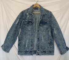 Women s Light Wash 100 Cotton Light Distressed Jeans Jacket Size M