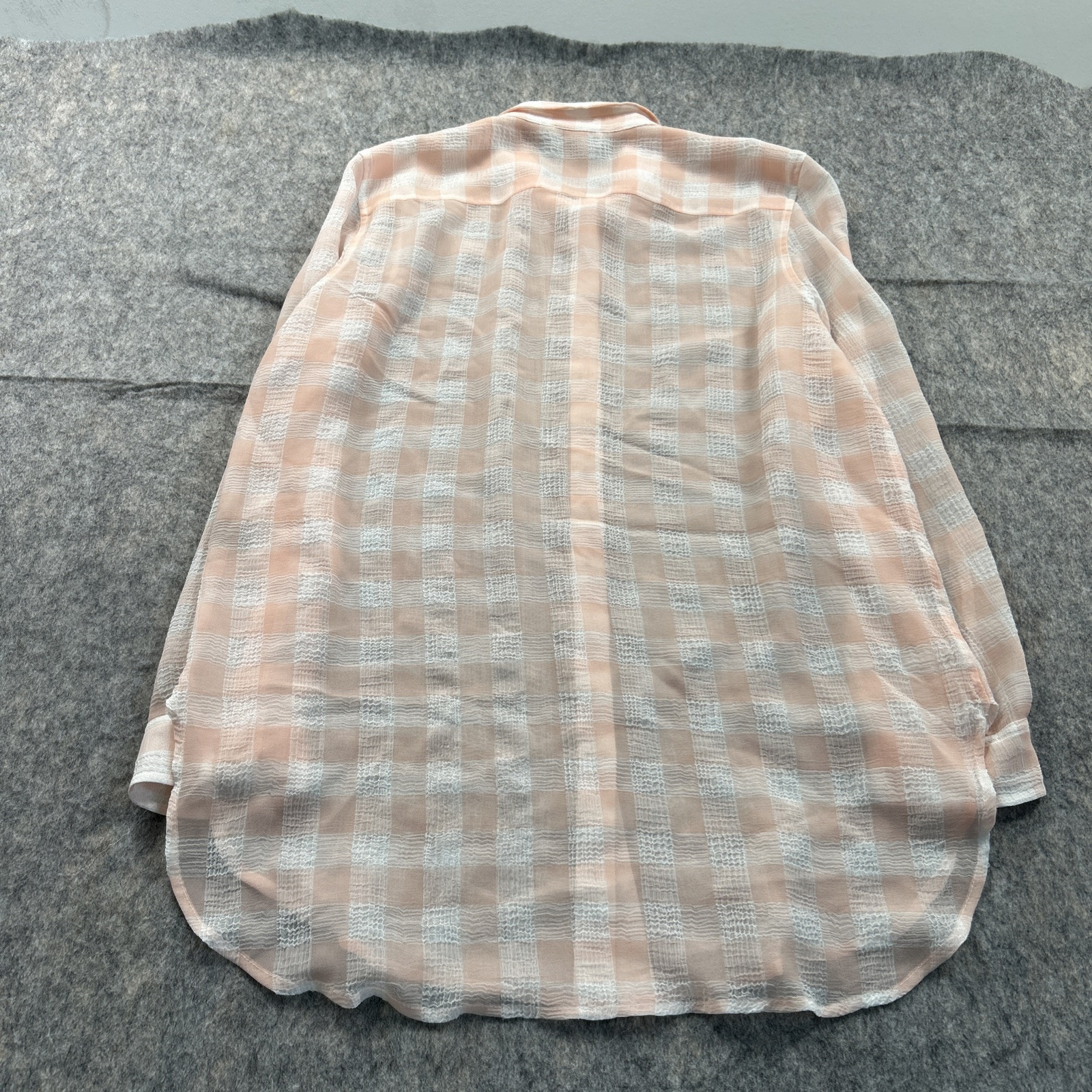 Calvin Klein Women's Sz L Sheer Pink Blue Checker Long Sleeve Blouse Lot of 2 thumbnail 22