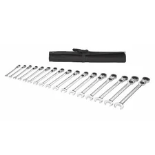 Westward 54Dg29 Ratcheting Wrench Set, Metric, 17 Pcs.