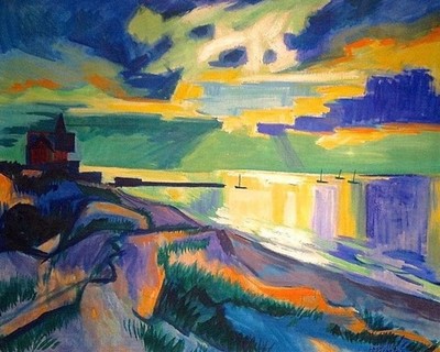 Reflections by Max Pechstein   1922 VINTAGE poster print wall art