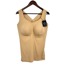 Evelyn & Bobbie Seamless Smoothing Bra Cami Deft Bra Tank Size 3X Nude NWT