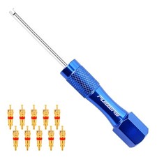 Schrader Tire Valve Tool with 10 Brass Valve Cores Schrader 1PACK+10Cores