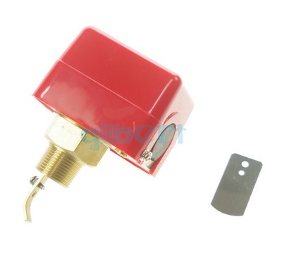 220V 3A 3/4'' BSPP SPDT Water/Paddle Flow Switch Thread Connection Contacts Red #