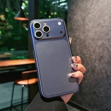 For iPhone 17 Pro Max/16/15/14/13 Metal Bumper Frame Shockproof Back Slim Case