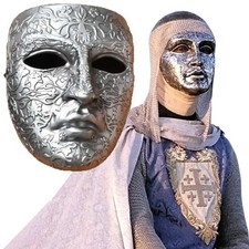 King Baldwin IV Kingdom of Heaven 1:1 Replica Silver Silk Mask Cosplay Halloween