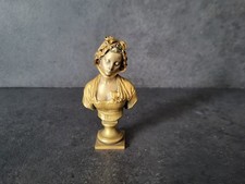 ancien petit buste de femme en bronze doré double patine