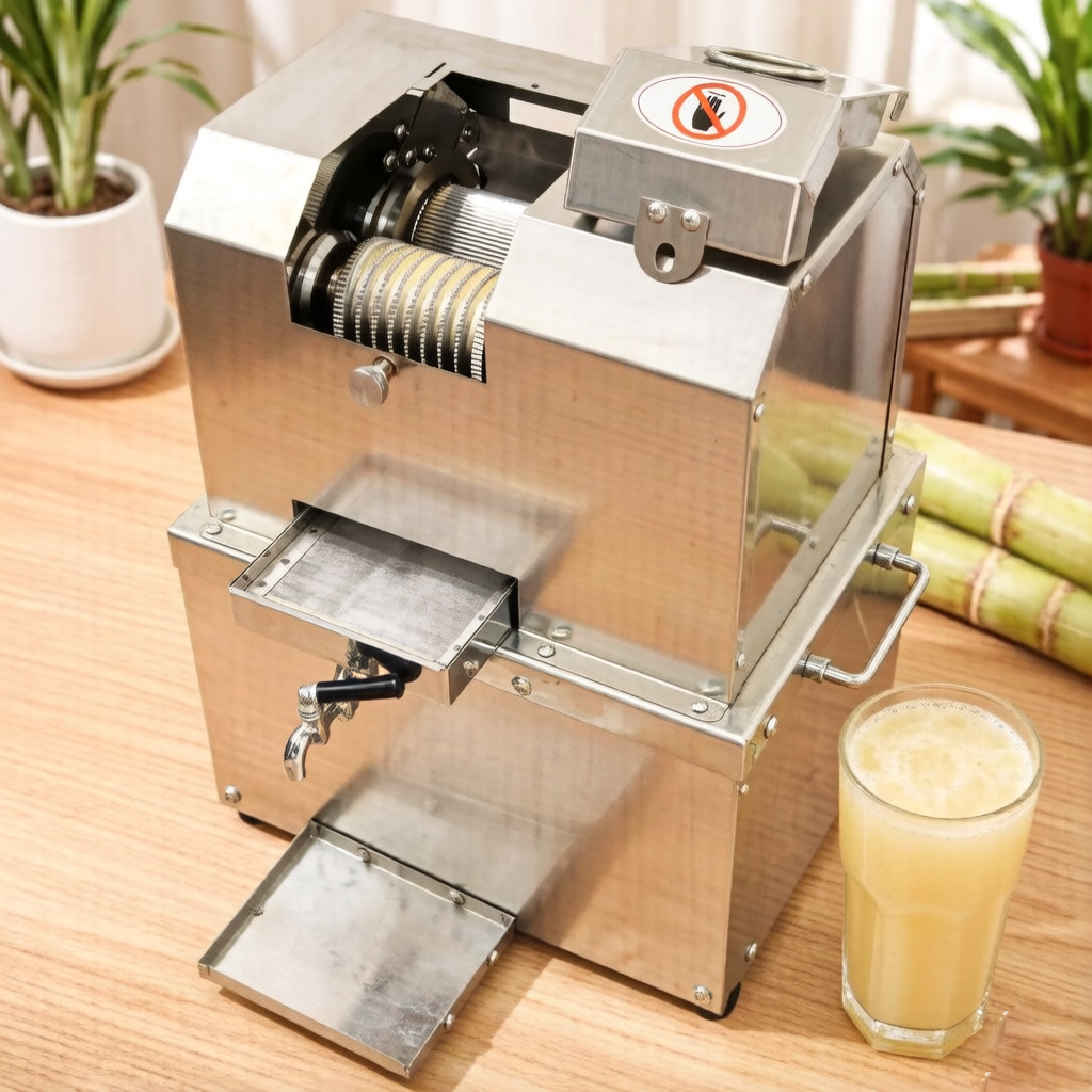 Commercial Desktop Sugarcane Juicer Machine 110V 750W 4-Roller Stainless Steel E