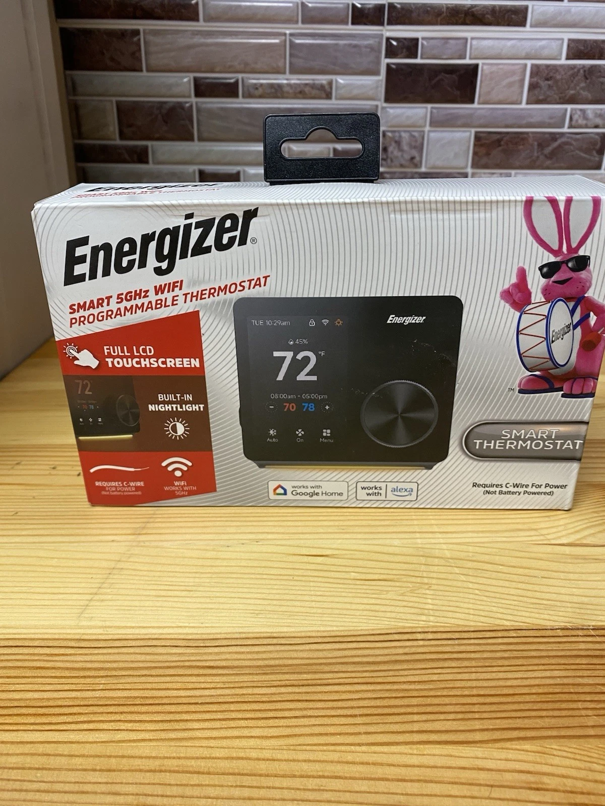Energizer Smart 5GHz Wifi Programmable Touchscreen Thermostat ETC6-1001-BLK