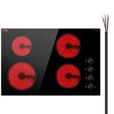 VEVOR Electric Cooktop, 30 inch 4 Burners Built-in Electric Stove Top, 7200W