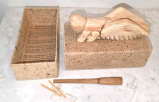 Vintage Hand Carved Wood Percussion Cricket Instrument Thaliand 5" W/Box