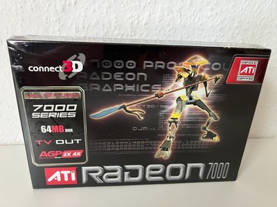 CONNECT 3D ATI RADEON 7000 - 64MB DDR - AGP - BRAND NEW - FACTORY SEALED