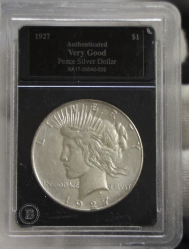 1927 S US Peace Silver Dollar $1 Bradford Case XF (Cleaned)