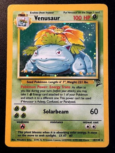 Venusaur 18/130 Base Set 2 Pokemon Card Holo Foil Rare HP