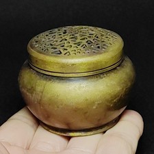 Collection Old China Bronze Carving Buddhism Buddha Consecrate Incense Burner