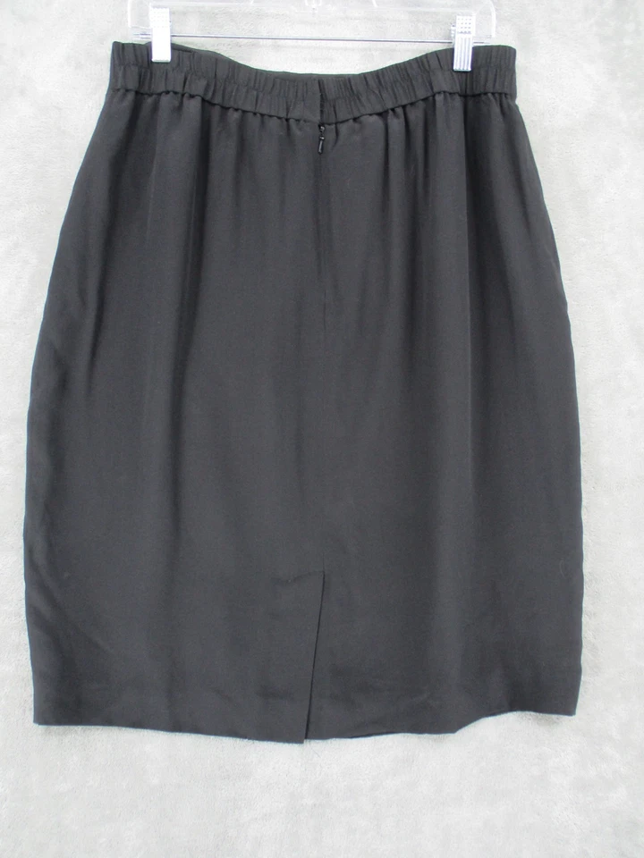 Falda De Colección Diane Von Furstenberg 16 Activos de Seda Fluida Años 80 Bohemia Negra Nueva Foto 2 de 4