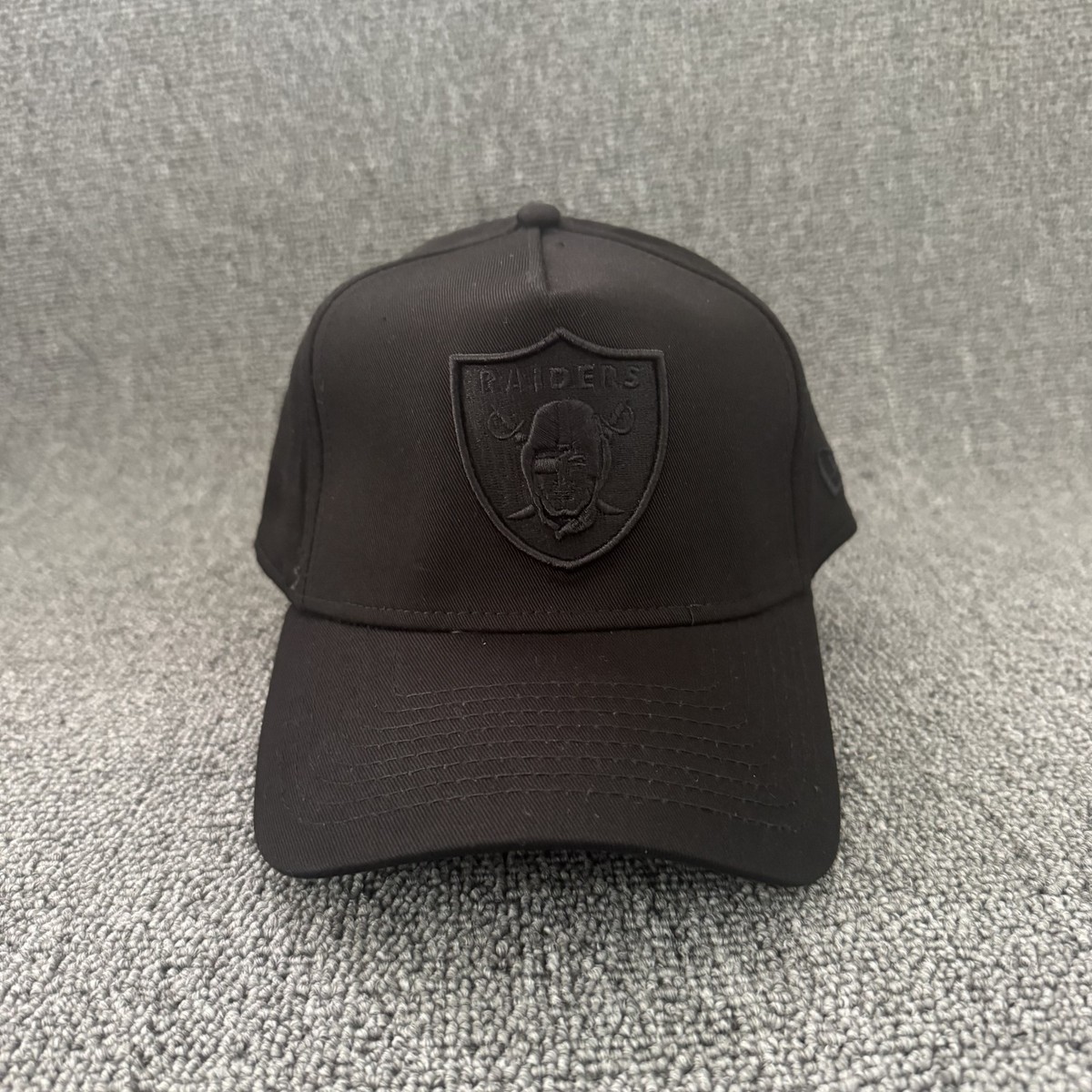 New Era Raiders Black Tonal Logo Cap Hat NFL