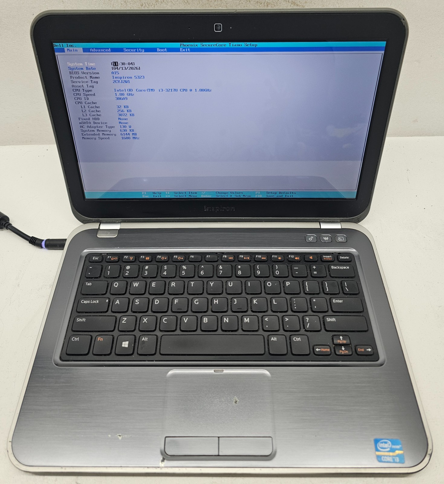 Dell Inspiron 5323 13.3" Laptop Intel Core i3-3217U 6GB Ram NO HD/OS (FL)