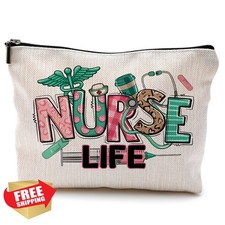QGFM Nurse Cosmetic Bag, Nurse Gifts for Women, Zipper Pouch